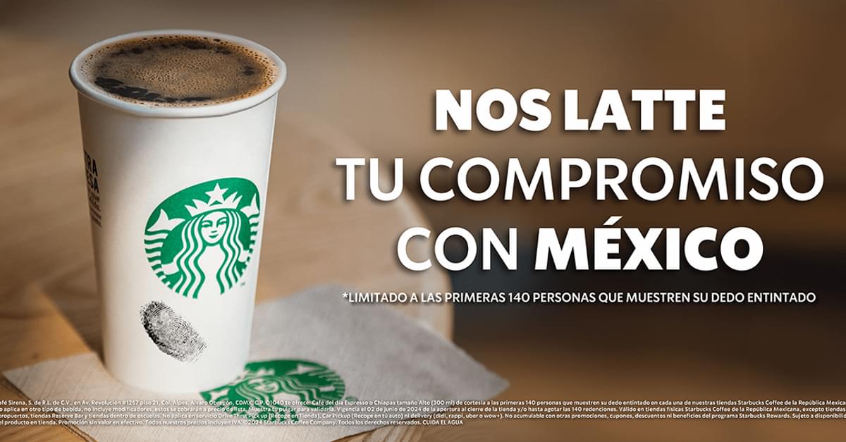 Starbucks México ofrecerá café gratis a las personas que voten